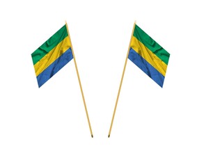 Gabonese Flag Closeup .