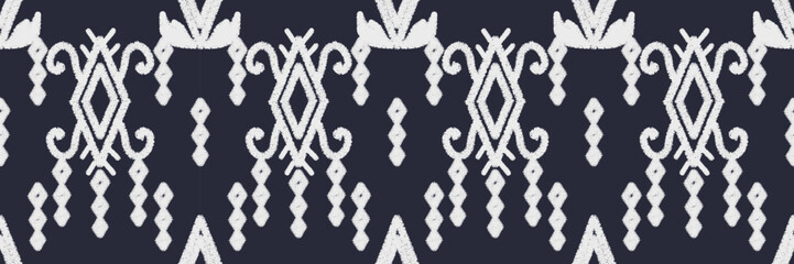 Geometric ethnic oriental pattern traditional Design for background,carpet,wallpaper,clothing,wrapping,Batik,fabric,Vector illustration embroidery style.