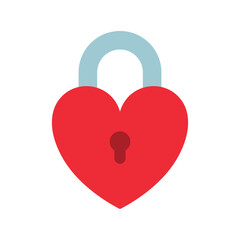 Heart padlock icon. Happy Valentines day. Love symbol with heart lock shaped.