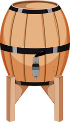wooden barrel wine cartoon. wooden barrel wine sign. isolated symbol vector illustration