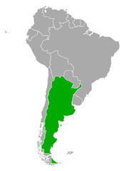 Obraz premium Karte von Argentinien in Südamerika