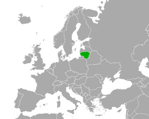 Karte von Litauen in Europa