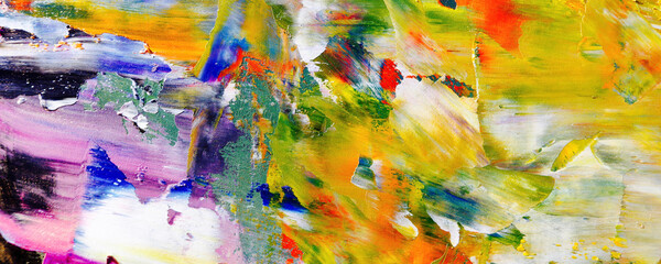 Color texture. Hand drawn oil painting on canvas. Abstract art background. Modern, contemporary art. Colorful canvas. Wall decor background	
