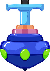 fun spinning top toy cartoon. fun spinning top toy sign. isolated symbol vector illustration