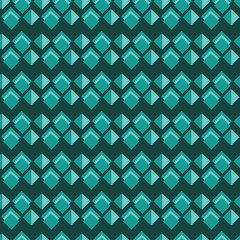blue geometric diamonds with dark green background seamless repeat pattern