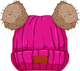 cold winter hat kid cartoon. cold winter hat kid sign. isolated symbol vector illustration