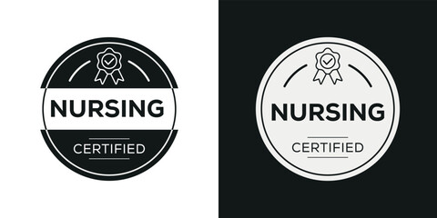 Fototapeta na wymiar Creative (Nursing) Certified badge, vector illustration.