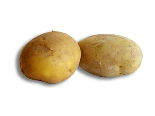 Dos patatas en fondo transparente. 