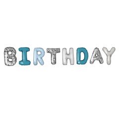 Birthday Sign Isolated On A White Background Hand Drawn Illustration	