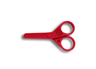 Tijeras rojas en fondo transparente.