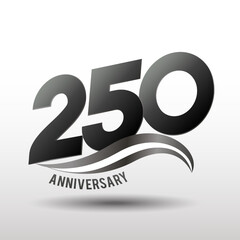250 Years Anniversary elegant swoosh Line Celebration