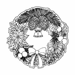 New Year's drawing on a white background
