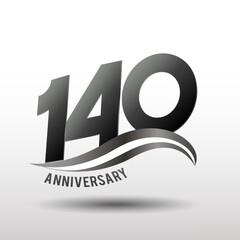 140 Years Anniversary elegant swoosh Line Celebration