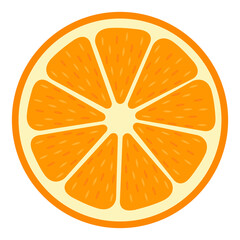 Obraz na płótnie Canvas Vector image of an orange. The concept of healthy food and fresh fruit. Juicy fruits, orange snacks, vegetarian dishes. Delicious citrus.