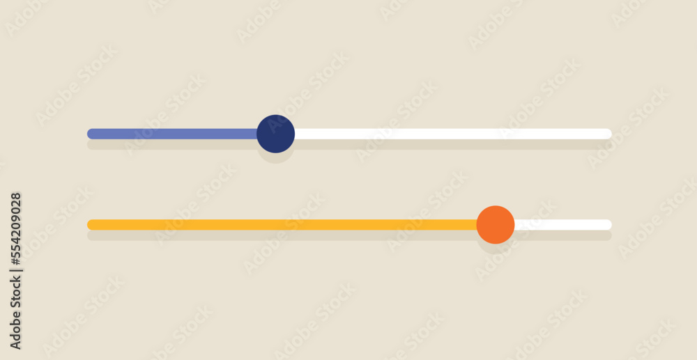 Poster two sliders set. collection of graphic elements for developing applications and programs. sliders to