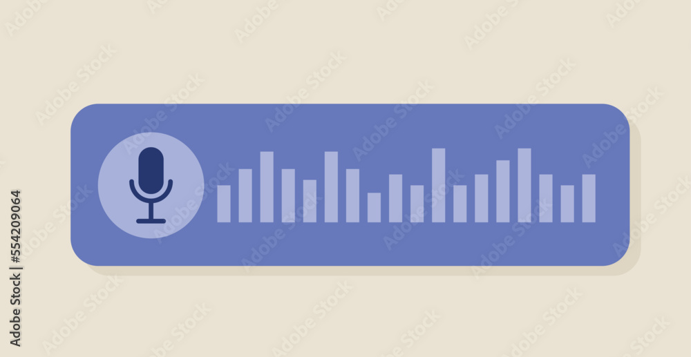 Poster audio file interface. voice message concept, graphic element for social networks and instant messeng