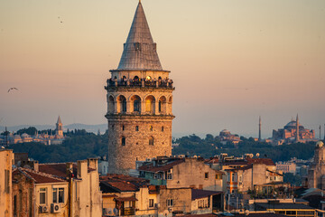 Fototapeta na wymiar Istanbul Galata Tower top destinations in Istanbul, Turkey landmarks