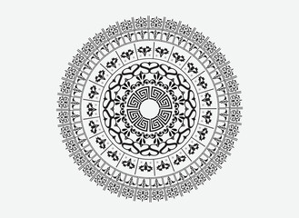 Vector border mandala design art