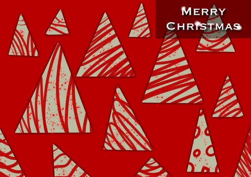 christmas tree seamless pattern with shadow