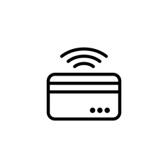 Bank card line icon. Bank, online, sales, wi-fi, transactions, transfers, business, profit, currencies, online store. finance concept. Vector black line icon on white background
