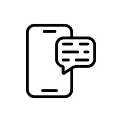 Smartphone line icon. Phone, tablet, gadget, chat, community, lock, security, access, closed, unavailable. gadgets concept. Vector black line icon on white background