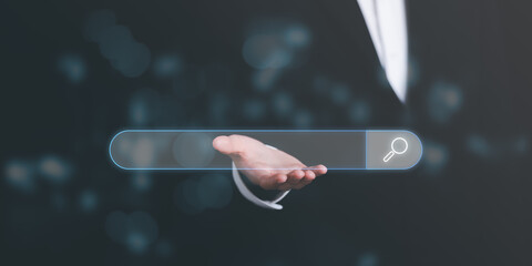 search icon on virtual screen in the hands of marketers,Using Search Console with your website web...