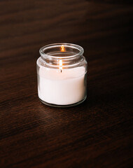 White Candle jar, nordic vibe, mockup, add your own logo, Christmas vibe