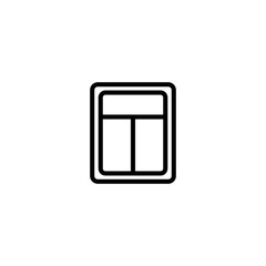 Window line icon. New building, work, glass, plastic, soundproofing, heat, houses, design. Construction concept. Vector black line icon on white background