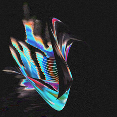 4K High quality overlays, Colorful abstract textures, iridescent holographic effect, ultraviolet wavy wallpaper, fluid ripples