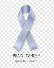 Vector illustration of the brain cancer awareness tape, isolated on a transparent background. The concept of Brain Cancer Awareness Month.Design for the poster.