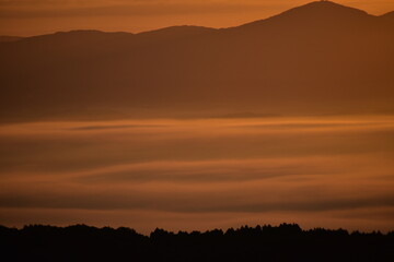 sunset in the mountains