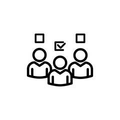 Vacancy line icon. People, elections, leadership, result, competition, voters, race, position, post, service, place. Job concept. Vector black line icon on white background