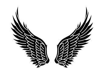 Obraz premium vector angel wings tribal tattoo