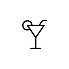 Cocktail line icon. Alcohol, party, bar, club, holiday, restaurant, social evening, treat, drink, drinks. Leisure concept. Vector black line icon on white background