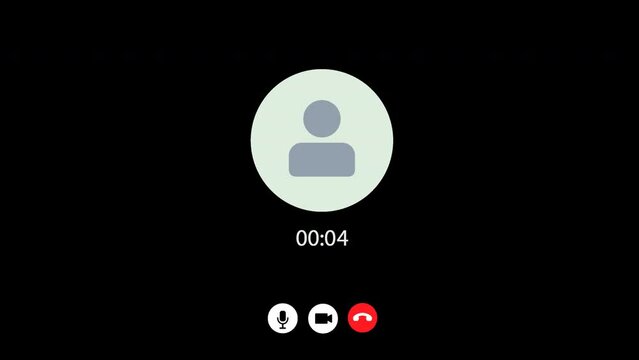 Incoming Call with Accept and Decline Option animation on Black Background. Talking call screen Telephone symbol phone calling and Phone ring User Interface Animation with Timer smartphone.