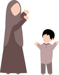 Muslim Mother and Son