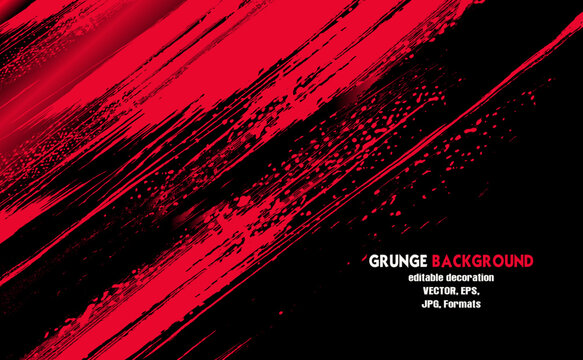 Abstract red Frame Sport Grunge Design On Black Background, Minimal Abstract red Frame Grunge 