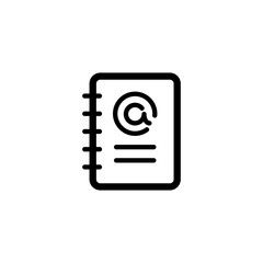 Notepad line icon. Pen, study, sketch, draft, book, student, manuscript, college, ideas, business, diary. knowledge concept. Vector black line icon on white background