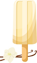 vanilla ice cream cartoon vector scoop ball, food cream, milk dessert color illustration