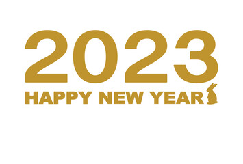 年賀状　2023　シンプルなテンプレート　うさぎのシルエット