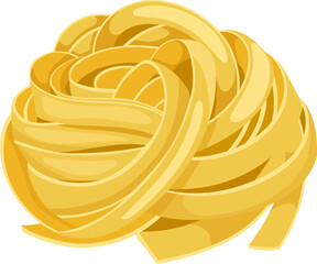 fettuccine pasta cartoon. food italian, creamy plate, dinner gourmet meal fettuccine pasta vector illustration