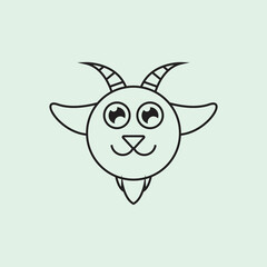 abstract line vector sheep face logo icon.