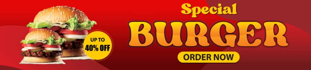 burger special bright red background