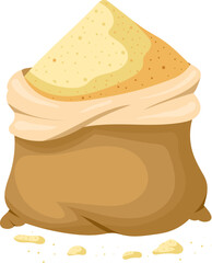 sugar bag cartoon. food refined, granules package, packet pouch sugar bag vector illustration