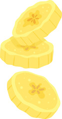 slice banana cartoon vector. cut piece, fruit food, fresh ripe yellow sweet slice banana. isolated color illustration