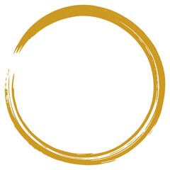Zen Enso Gold Art Brush Circle Logo Design Vector
