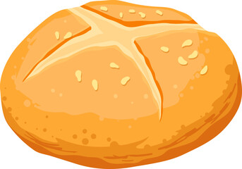 bun bread cartoon vector. loaf food, bakery baget, pastry grain, cereal cake bun bread vector illustration