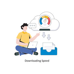 Downloading Speed  Flat Style Design Vector illustration. Stock illustration