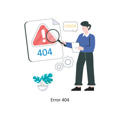 Error 404  Flat Style Design Vector illustration. Stock illustration