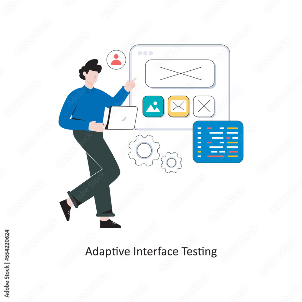 Poster adaptive interface testing flat style design vector illustration. stock illustration